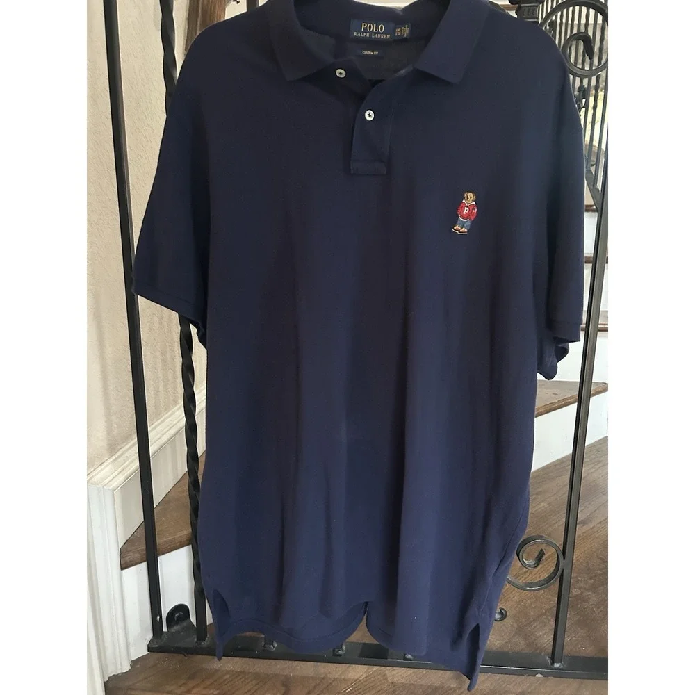 Men's Size 2XL Ralph Lauren Polo Bear Collection College Bear Shirt Short Sleeve